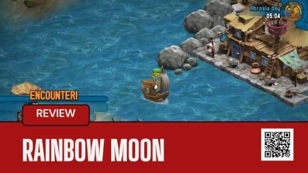 Rainbow Moon Vita Review screenshot of ship at sea triggering an encounter near the city port