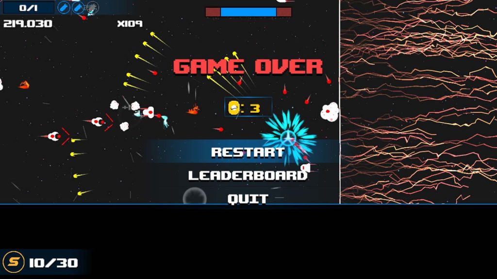 Arcade Space Shooter Review game over