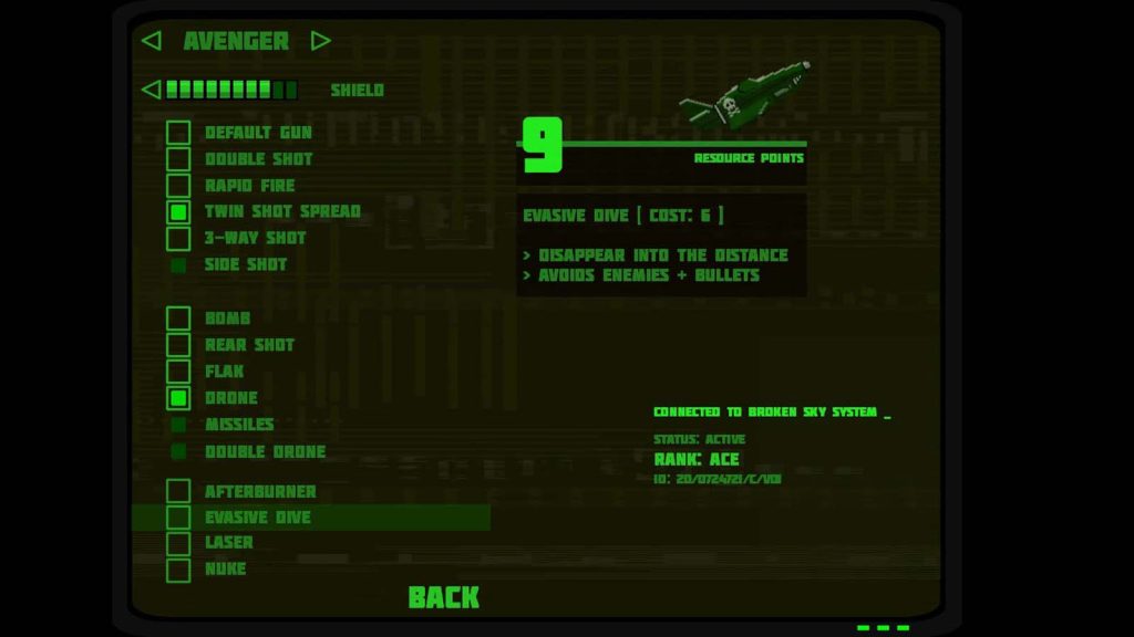 Broken Sky Review ( upgrade screen