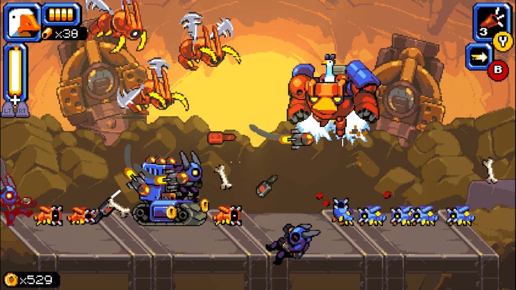 Mighty Goose Review all the enemies
