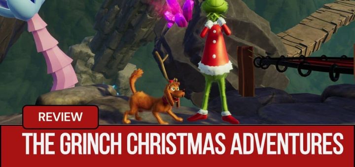Max and the Grinch dressed festive and smiling in The Grinch Christmas Adventures gameplay scene