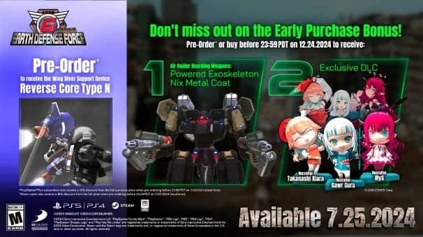 EARTH DEFENSE FORCE 6 Launches July 25