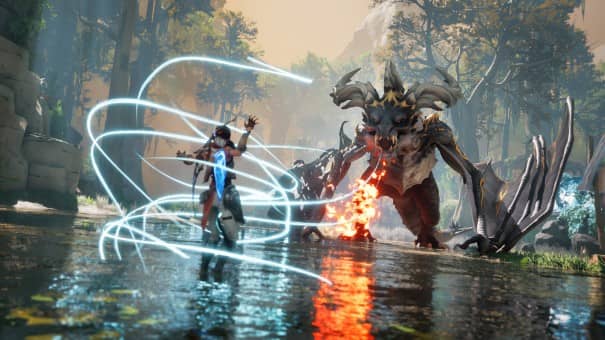 Epic battle against a dragon in Eternal Strands