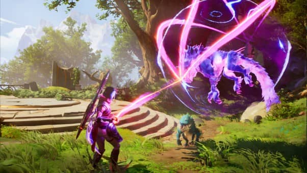 Brynn, the Weaver, casting a powerful magic spell in Eternal Strands
