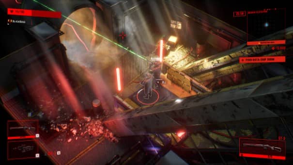 detechtive 2112 gameplay on an escalator in a dystopian game world.