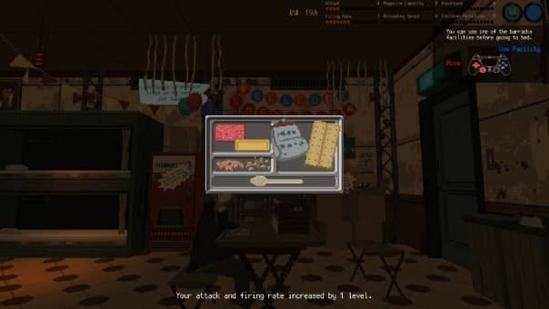 Snezhinka PS5 review character using the vending machine in the canteen area