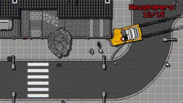 The Zebra-Man! car crashing into a building with dramatic pixelated effects