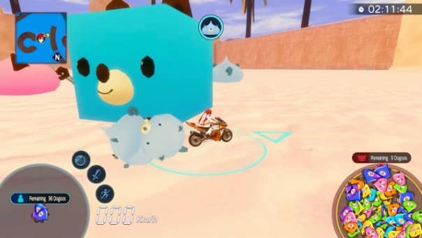 Neptunia Riders team up to take down a giant Dogoo boss