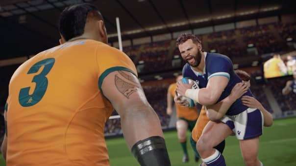 Rugby 25 review PlayStation 5 player scoring a try