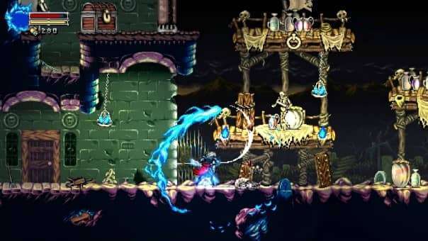 In-game screenshot of the character battling enemies in Beyond the Ice Palace 2 review.