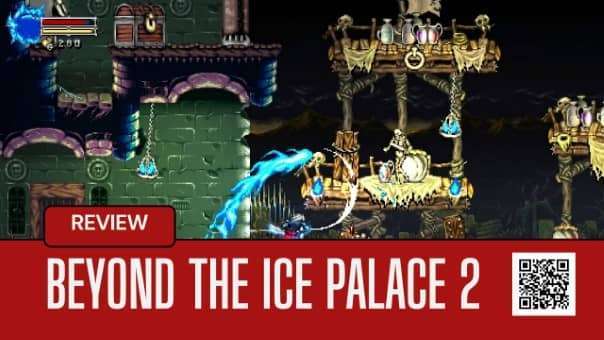 The main image for Beyond the Ice Palace 2 review showing an intense battle scene with the character fighting enemies.