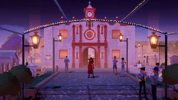 Carmen Sandiego discovering hidden clues to track VILE.