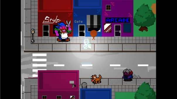 Colorful street scene from Everhood 2 review.