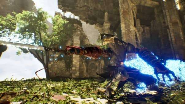 Enemy in bulky armor shouting orders mid-battle, exuding intimidation – Mortal Rite Review.