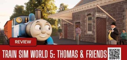 Main image for Train Sim World 5 Thomas and Friends DLC review PlayStation 5, showcasing Thomas on the West Somerset line.