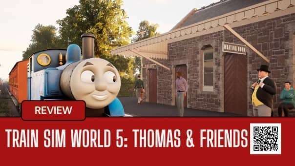 Main image for Train Sim World 5 Thomas and Friends DLC review PlayStation 5, showcasing Thomas on the West Somerset line.