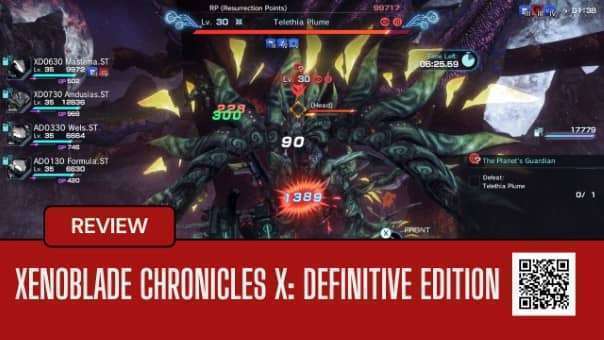 Xenoblade Chronicles X Definitive Edition review featuring vibrant landscapes and Skell gameplay on the Nintendo Switch.