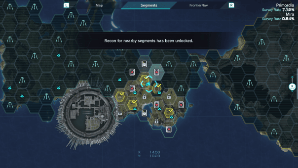 Xenoblade Chronicles X Definitive Edition review showcasing the detailed world map with icons and key locations highlighted.