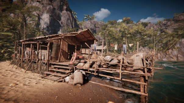 A serene beach hut scene from Amerzone: The Explorer's Legacy Review, showcasing the game's immersive world and atmospheric design.