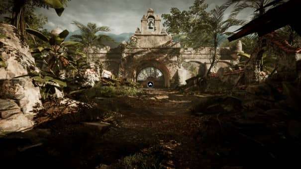 A haunting rundown monastery from Amerzone: The Explorer's Legacy Review, showcasing the game's atmospheric world and intricate details.