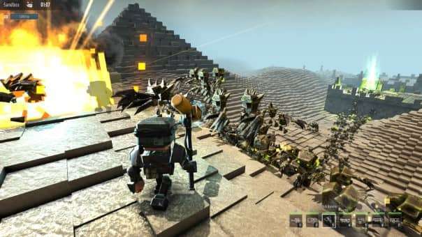 Block Fortress 2 Review" epic battle against a horde of dragons, showcasing fiery combat, strategic defense, and high-stakes action.