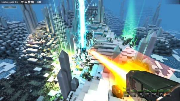 Block Fortress 2 Review" snow battle scene showcasing intense tower defense combat, strategic fortifications, and dynamic winter warfare.