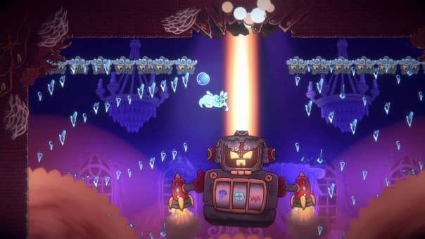 Bubble Ghost Remake review boss fight image featuring intense ghostly combat, tricky mechanics, and eerie atmosphere on Nintendo Switch OLED.