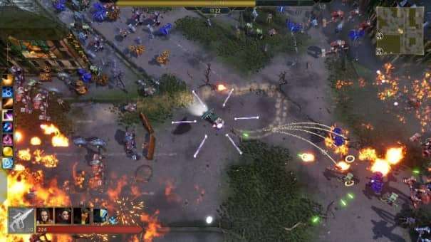 Driveloop: Survivors game review – intense urban combat as you fight off a relentless screenful of enemies in a chaotic city setting.