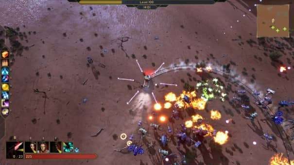 Driveloop: Survivors game review – a relentless horde of enemies surges from the southeast, overwhelming the desert battleground.
