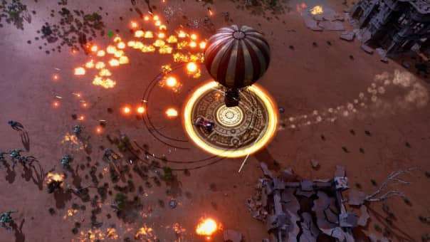 Driveloop: Survivors game review – an allied balloon delivers crucial supplies and upgrades to aid in the fight for survival.