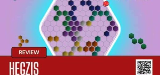 Main gameplay screen of Hegzis, showing colorful hex-grid puzzle challenges for the Hegzis review.