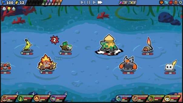 Kādomon: Hyper Auto Battlers review – A battle in the water world featuring aquatic creatures, dynamic combat, and strategic underwater encounters.