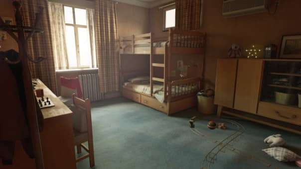 Karma: The Dark World Review image of a nostalgic yet unsettling kid’s room, filled with faded memories and eerie atmosphere.
