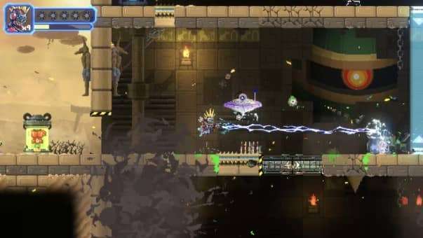 Metal Suits Review – An ancient Egyptian-themed level featuring platforming challenges, enemy encounters, and dynamic environmental interactions.