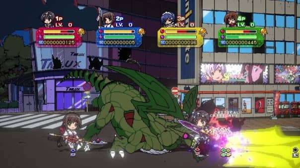 Phantom Breaker Battle Grounds Ultimate Review – A fierce pixel-art battle where an AI warrior takes on a fire-breathing dragon.