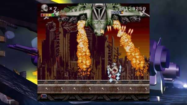 Rendering Ranger R2 Rewind Review – Massive spaceship unleashing firepower in an intense battle, challenging players with relentless enemy attacks.