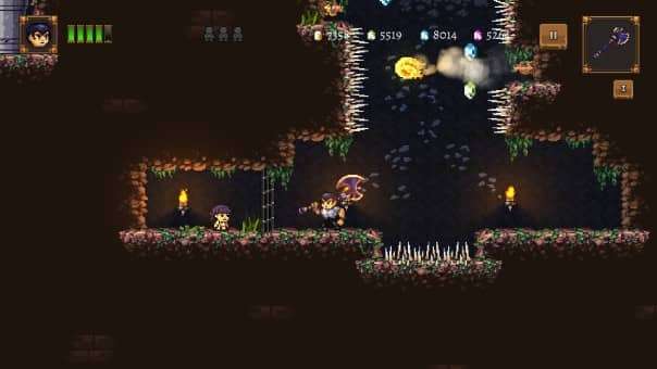 Shadow of the Orient Review – A fierce battle-ready character wielding a great axe, ready for action in this retro-style adventure.
