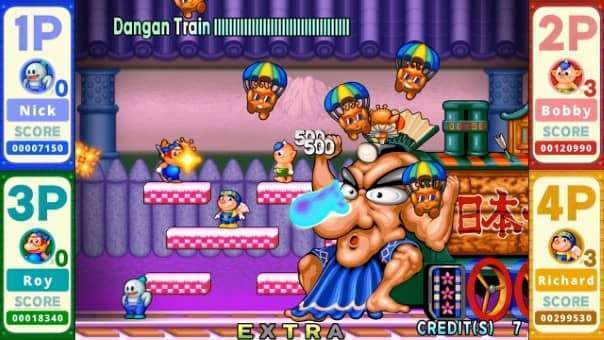 Snow Bros. 2 Special Review – Intense boss battle featuring retro pixel-art design and fast-paced arcade action.