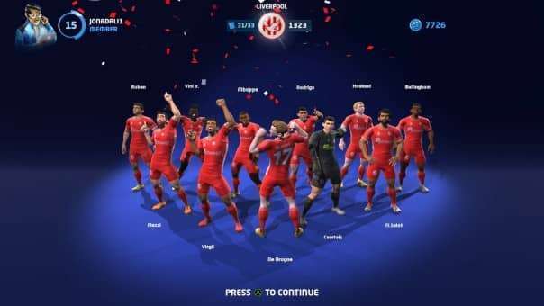 Sociable Soccer 25 Review - Your team celebrates victory in a dynamic football match, showcasing fast-paced gameplay and strategic play.