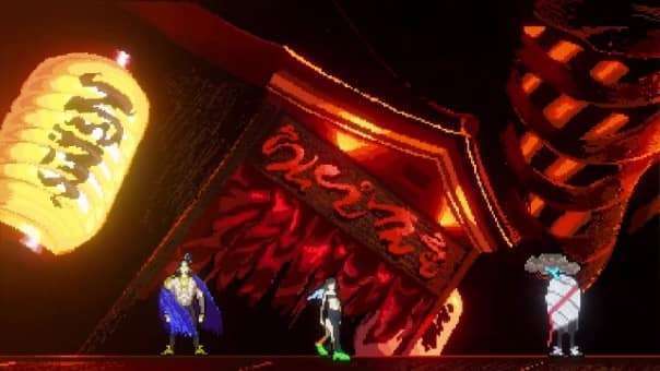 SONOKUNI Review – A powerful character gathering scene showcasing pixel-art design, unique personalities, and immersive storytelling in the game.