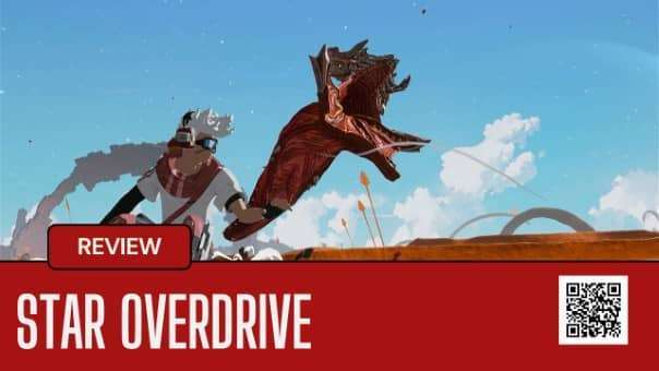 Star Overdrive Review Nintendo Switch OLED – A dynamic shot showcasing gameplay, hoverboard mechanics, and open-world exploration.