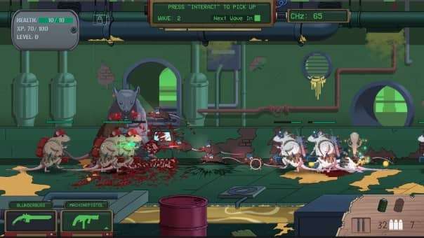 Sewer level from the War Rats: The Rat em Up review showcasing dark and atmospheric underground gameplay.