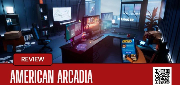 A key scene from the American Arcadia review, illustrating the game's dystopian setting.
