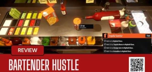 A stylish mixology setup from the Bartender Hustle review, showcasing cocktail crafting and bar ambiance.