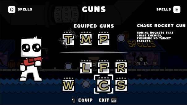 Deep Deep Deep Nightmare review – Customize your arsenal in the loadout screen, swapping weapons for strategic twin-stick shooter combat