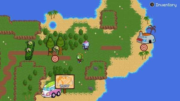 Expansive overworld in Dinopunk: the Cacops adventure review, featuring vast prehistoric landscapes, hidden secrets, and dynamic exploration.