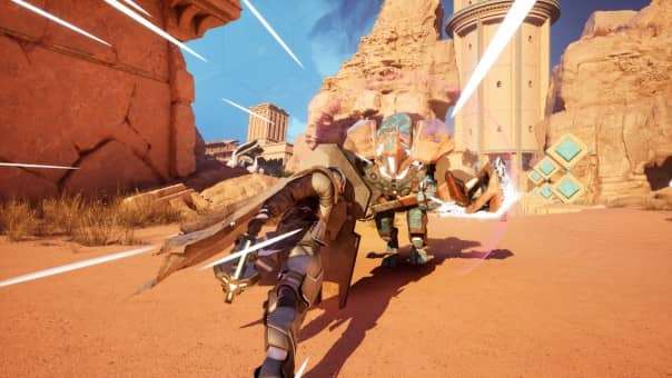 Empyreal Review – Charging into battle with a mace and shield, delivering powerful strikes in dynamic hack-and-slash combat.