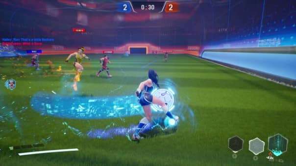 Football Heroes League Review – A player skillfully defeats an opponent using a special ability, showcasing strategic hero gameplay.