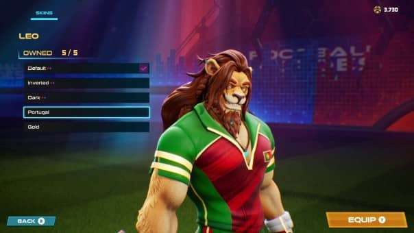 Football Heroes League Review – A detailed menu view showcasing player customization options, skins, and personalized hero styles.