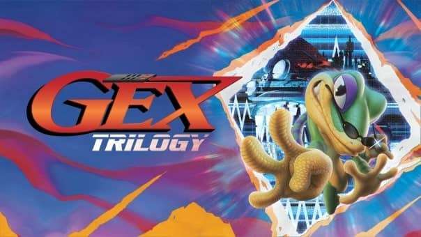 Official Gex Trilogy key art featuring the iconic gecko in a modernized design, celebrating the revival of the classic platforming series